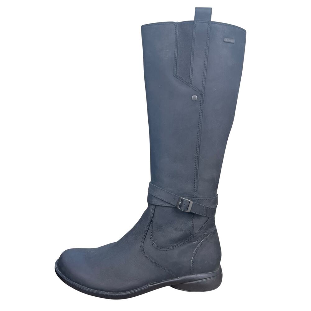 Merrell Tetra Strap Black Leather Waterproof Tall Boots Size 8.5 - Picture 3 of 9